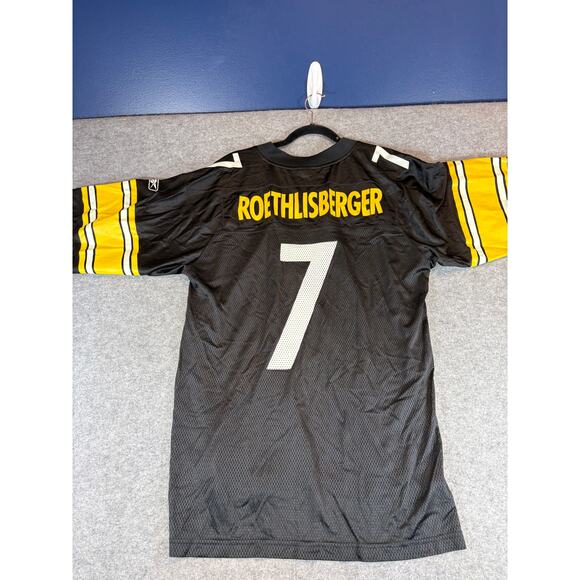 VTG Pittsburgh Steelers Roethlisberger #7 NFL Reebok Jersey Mens Medium Football - Picture 2 of 6